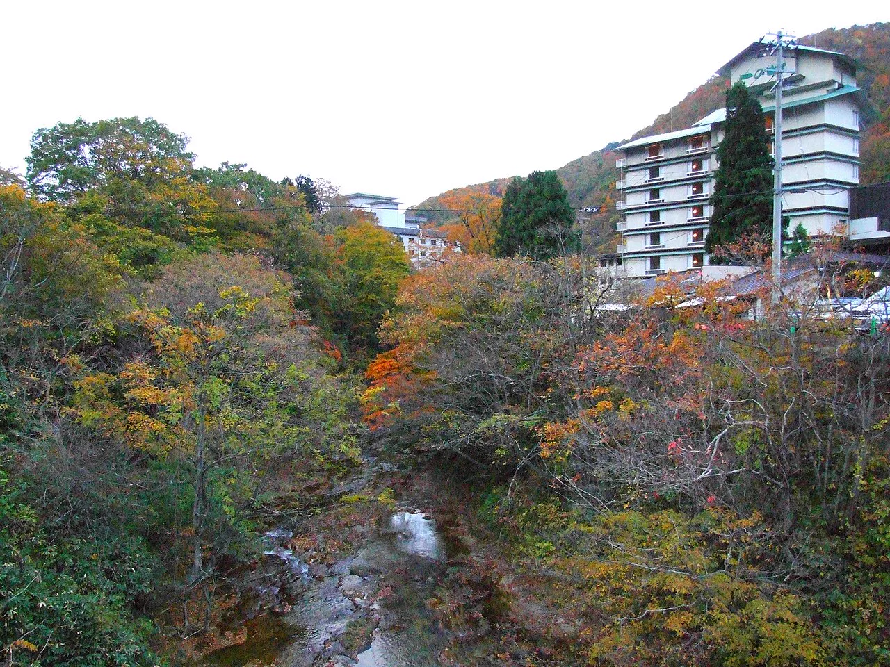 Sakunami Onsen ryokan along the Hirose River valley