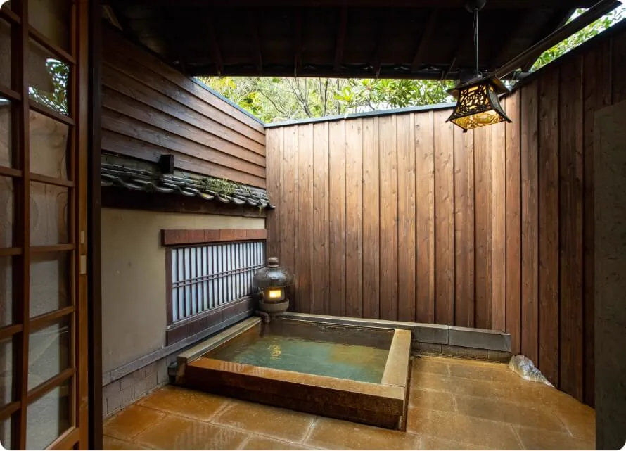 Private family bath at Ryokan Kiraku