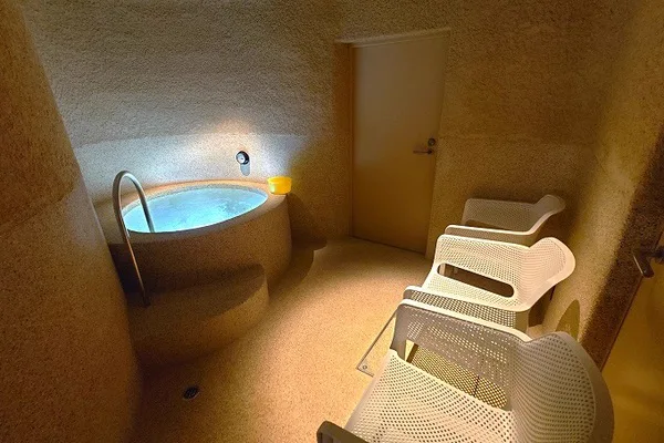 Sauna interior at Koganeyu Shinjuku